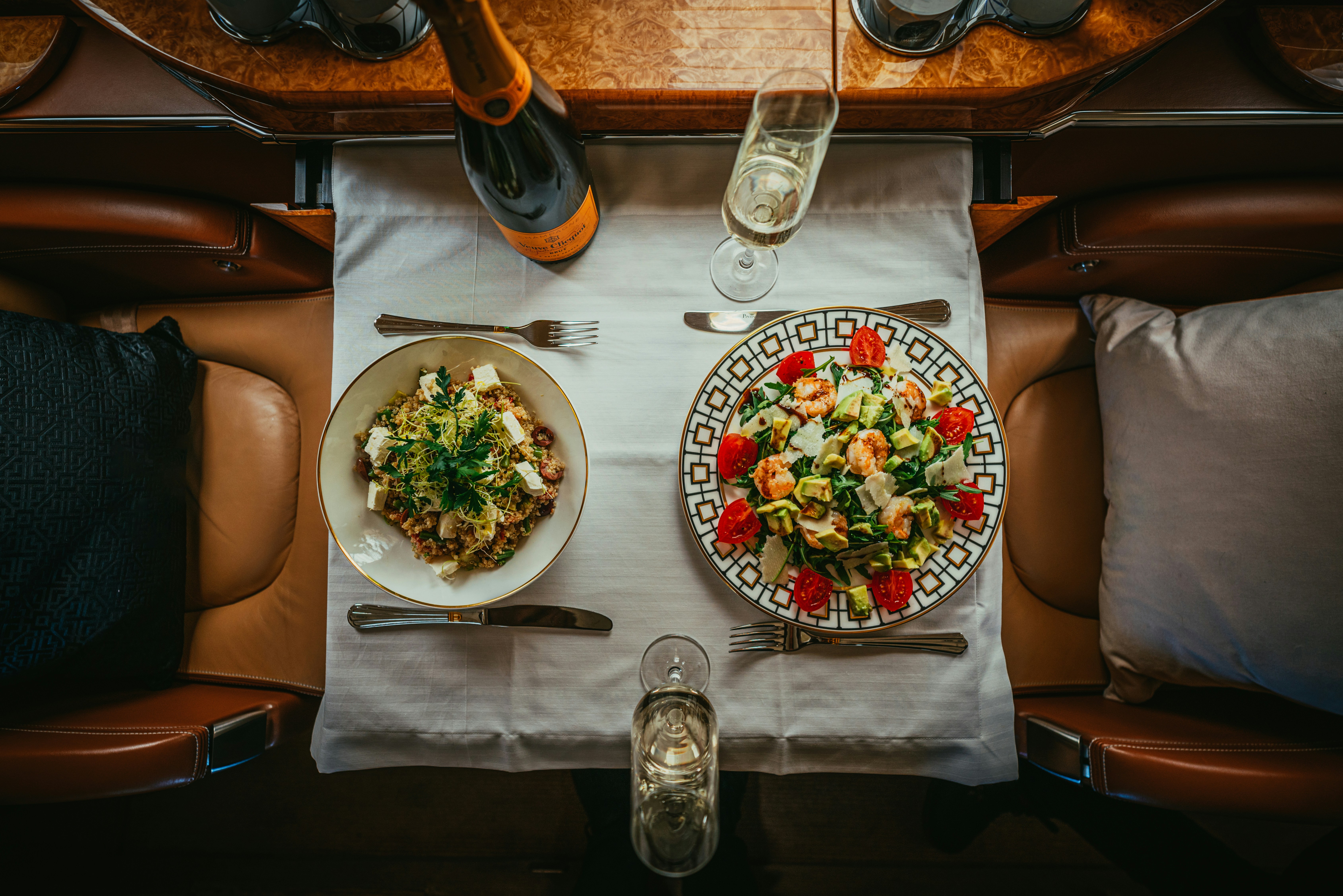 Fine dining table setting in Europe