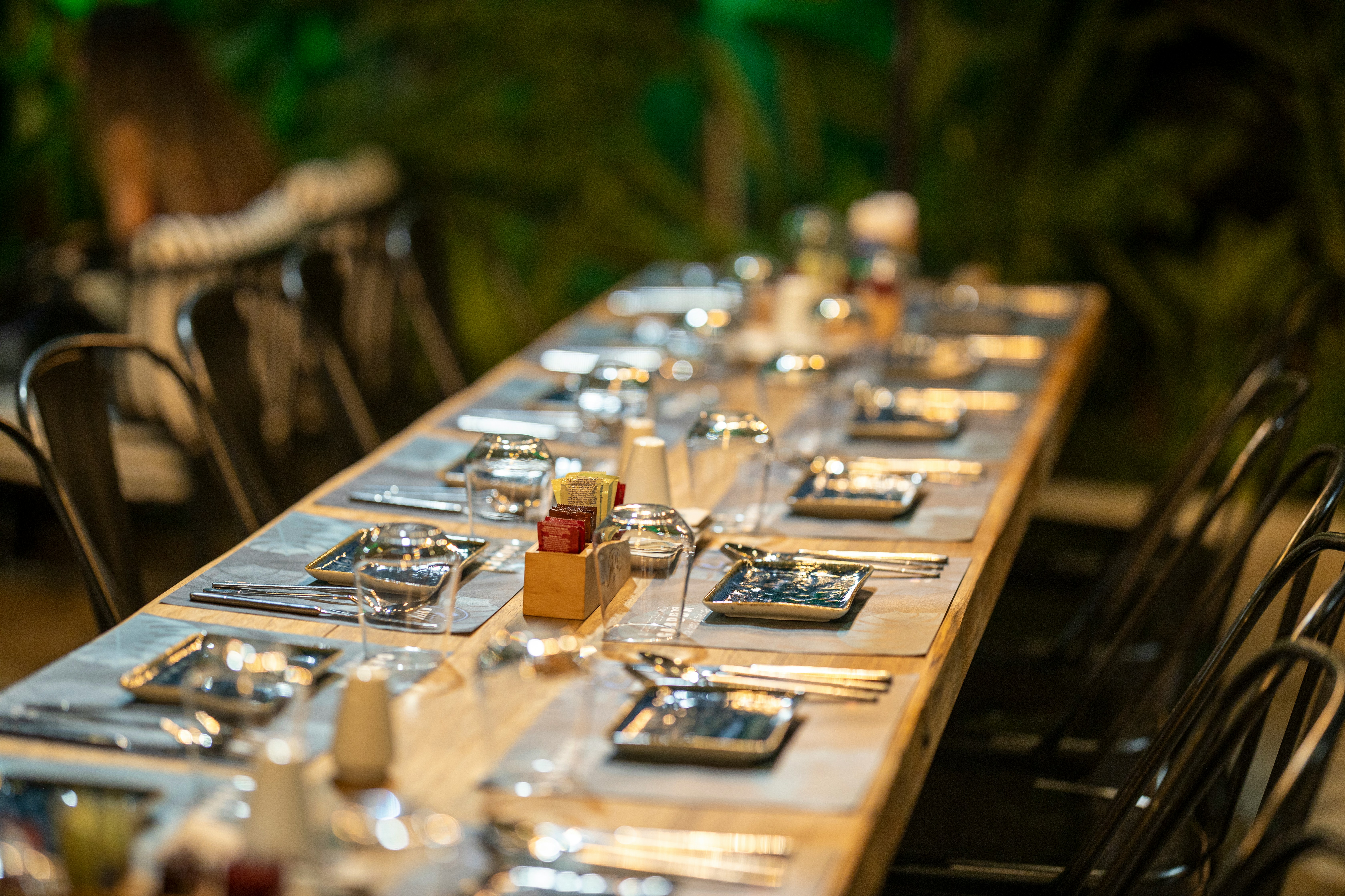 Fine dining table set for an elegant gala