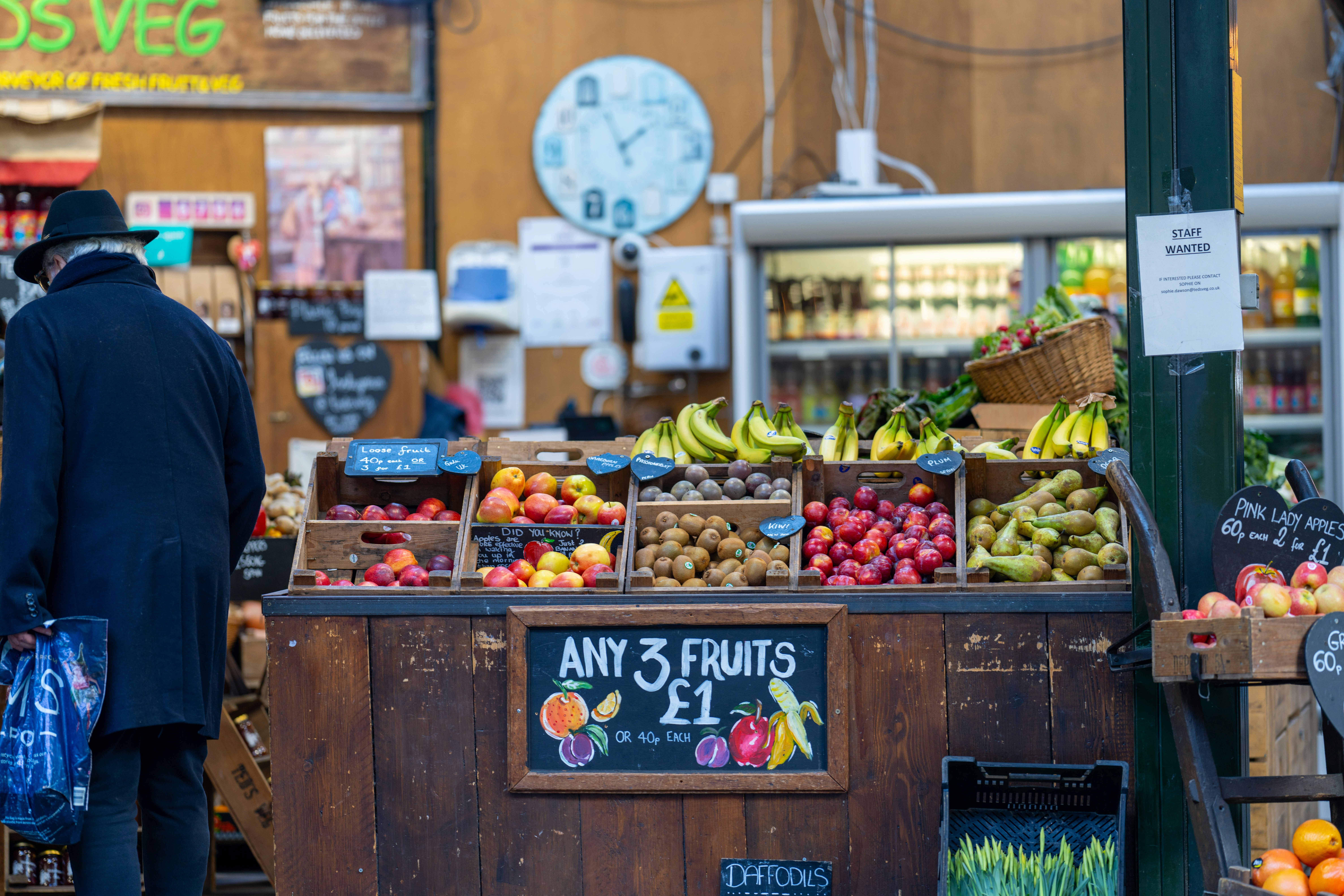 European market with seasonal produce