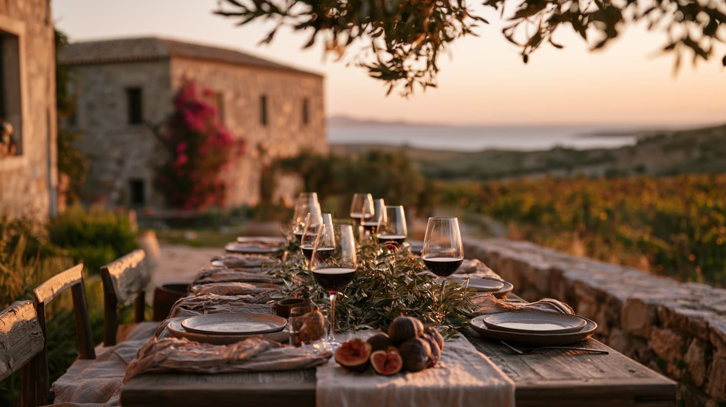 A discreet stone estate in the olive groves of Urla, overlooking the Chios Strait — Throne Voyages' 'Other Aegean' beyond Bodrum's mainstream circuit.